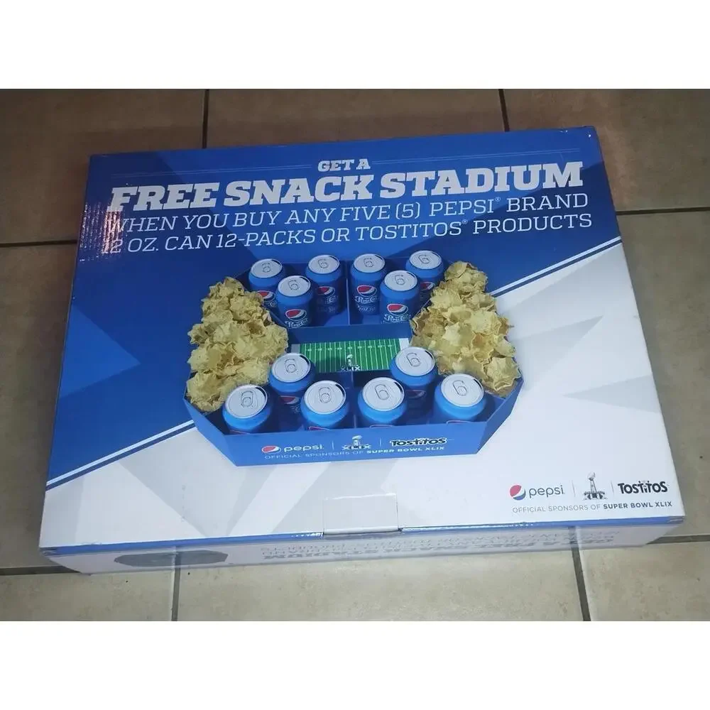 2015 SuperBowl XLIX Pepsi Tostitos Snack Stadium Serving Tray Seahawks Patriots